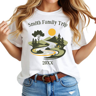Custom Family Reunion Road Trip Mountain Sunset T-Shirt