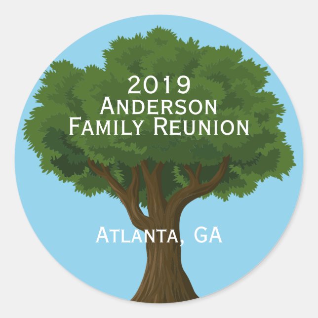 Custom Family Reunion Souvenir Classic Round Sticker (Front)