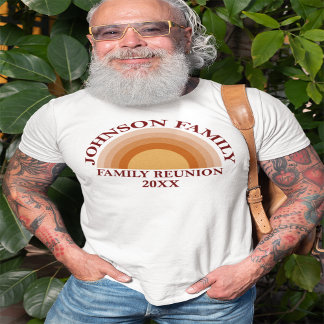 Custom Family Reunion Sun Rainbow T-Shirt