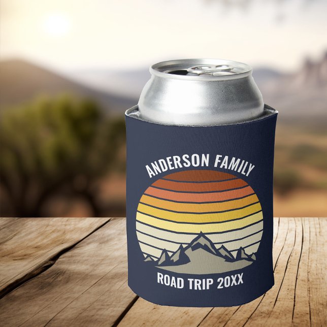 Custom Family Reunion Sunset Mountain Road Trip Can Cooler (Creator Uploaded)