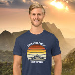 Custom Family Reunion Sunset Mountain Road Trip Tri-Blend Shirt<br><div class="desc">This cool orange vintage sunset over rocky mountains in nature makes a great image for a set of customised tri-blend t-shirts for a family reunion, road trip, or summer vacation. Commemorate your holiday week with matching tees for mum, dad, brother and sister. Just add your own last name and the...</div>