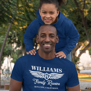 Custom Family Reunion Wings Monogram Initial Dark T-Shirt