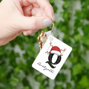 Custom Family Santa Claus Keychain for Mum and Dad