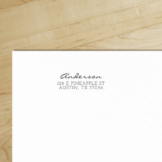 Custom Family Script Typgraphy Name Return Address Self-inking Stamp