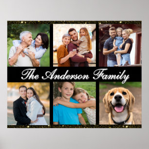 Custom Family Six Photo Collage Poster