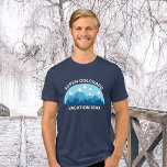 Custom Family Ski Trip Blue Snowy Mountain<br><div class="desc">Customised matching family t-shirts for your ski getaway to the Colorado mountains during your winter vacation. This cool skiing trip tee features a cute drawing of snow capped mountains and a blue landscape. A great nature t-shirt for an outdoors loving family for their nature expedition.</div>