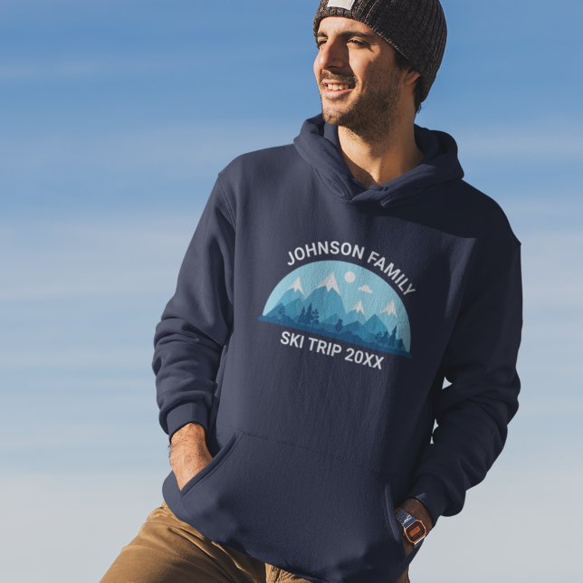 Custom Family Ski Trip Winter Vacation Skiing Hoodie (Creator Uploaded)