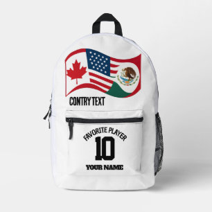 Custom Family Soccer Tournament Shirt - Ca EEU Mx Printed Backpack