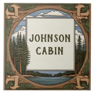 Custom Family Surname Lakehouse Cabin Name Sign Tile