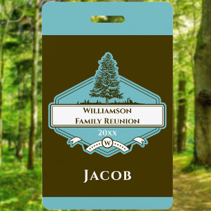 Custom Family Tree Logo Reunion Name ID Badge