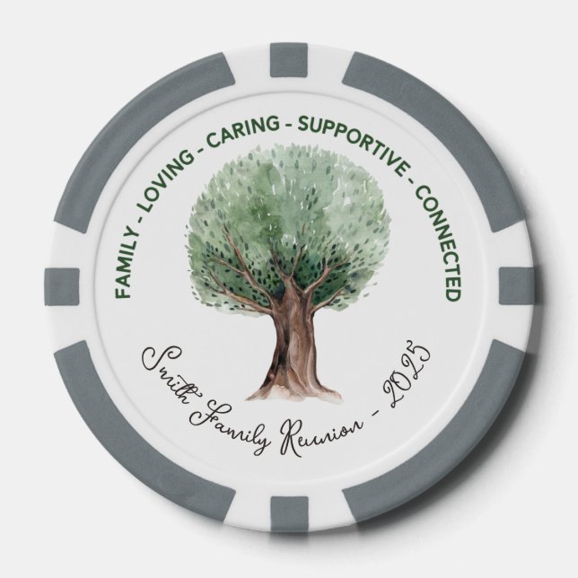 Custom Family Tree Reunion  Poker Chips (Front)