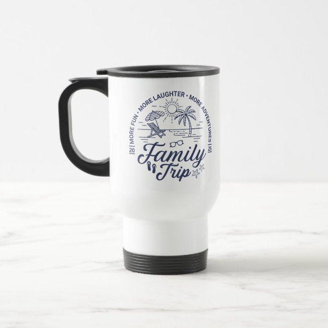 Custom Family Trip Group Matching Beach Vacation Travel Mug (Left)