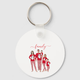 Custom Family Two Photo Double-Sided Christmas Key Ring