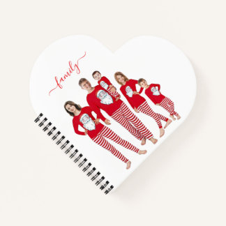 Custom Family Two Photo Double-Sided Christmas Notebook