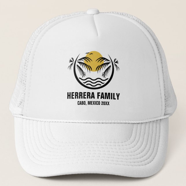 Custom Family Vacation 2025 Family Cruise Summer Trucker Hat (Front)
