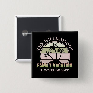 Custom Family Vacation Beach Tropical Island 15 Cm Square Badge