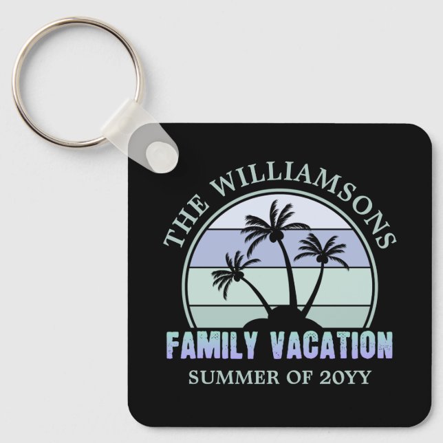 Custom Family Vacation Beach Tropical Island Key Ring (Front)
