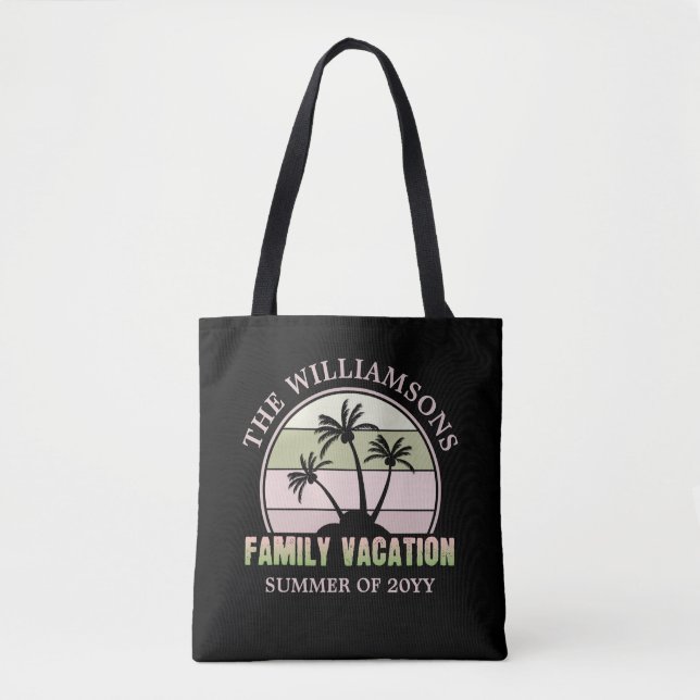 Custom Family Vacation Beach Tropical Island Tote Bag (Front)
