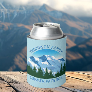 Custom Family Vacation Blue Mountain Forest Nature Can Cooler