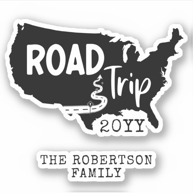 Custom Family Vacation | Family Road Trip USA Map (Front)