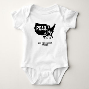 Custom Family Vacation Family Road Trip USA Map Baby Bodysuit