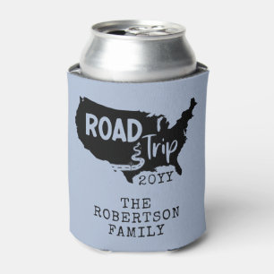 Custom Family Vacation   Family Road Trip USA Map Can Cooler