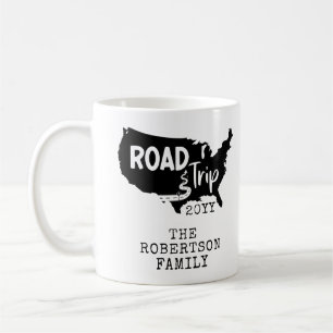 Custom Family Vacation   Family Road Trip USA Map Coffee Mug