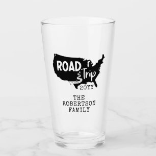 Custom Family Vacation   Family Road Trip USA Map Glass