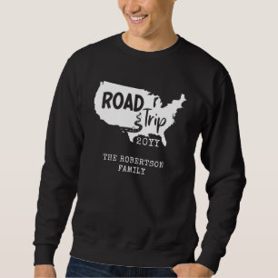 Custom Family Vacation Family Road Trip USA Map Sweatshirt