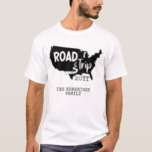 Custom Family Vacation   Family Road Trip USA Map T-Shirt
