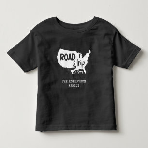 Custom Family Vacation Family Road Trip USA Map Toddler T-Shirt
