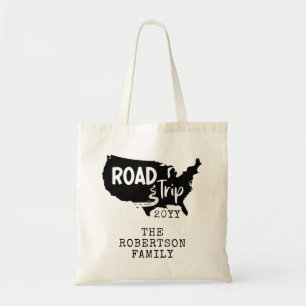 Custom Family Vacation   Family Road Trip USA Map  Tote Bag