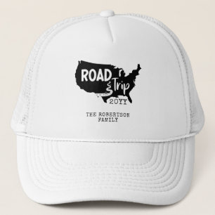Custom Family Vacation   Family Road Trip USA Map Trucker Hat