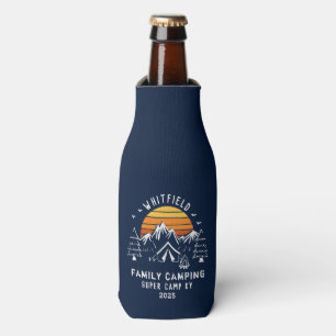 Custom Family Vacation Matching Camping Navy Bottle Cooler