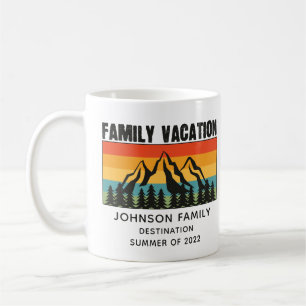 Custom Family Vacation Mountains Hiking Camping Coffee Mug