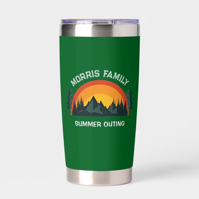 Custom Family Vacation Retro Mountain Tumbler  (Front)