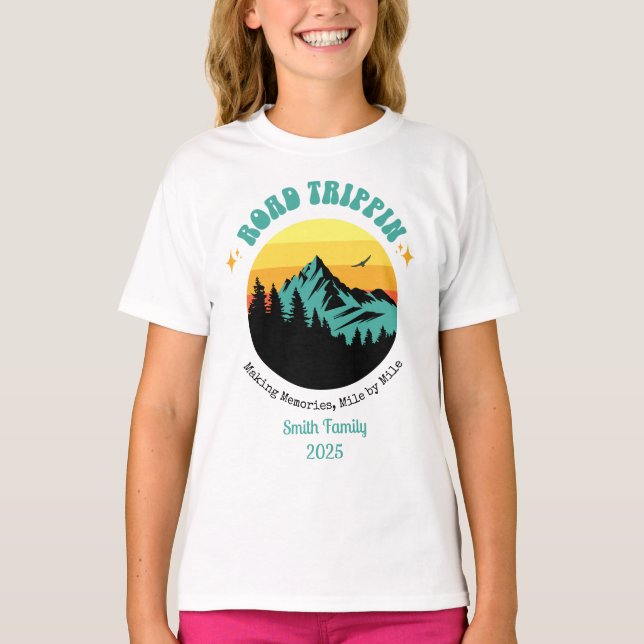 Custom Family Vacation Road Outdoor Trip Matching T-Shirt (Front)