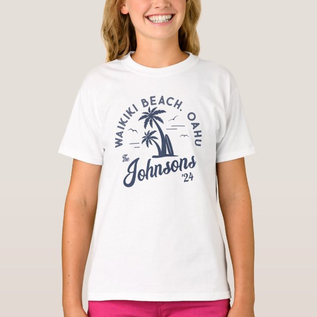 Custom Family Vacation Summer Beach Group Trip T-Shirt (Front)