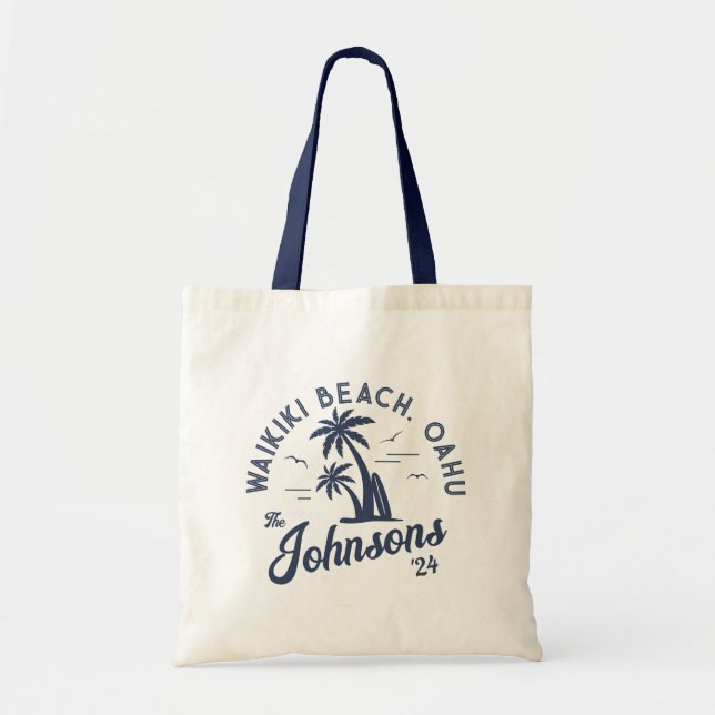 Custom Family Vacation Summer Beach Group Trip Tote Bag (Front)