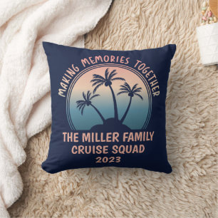 Custom Family Vacation Summer Beach Trip Cushion
