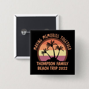 Custom Family Vacation Summer Reunion Beach Trip 15 Cm Square Badge