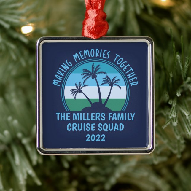 Custom Family Vacation Summer Reunion Beach Trip Metal Tree Decoration (Tree)