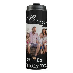 Custom Family Vacation USA Road Trip Family Photo Thermal Tumbler