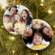 Custom FAMILY (white text) 2-Photo Keepsake