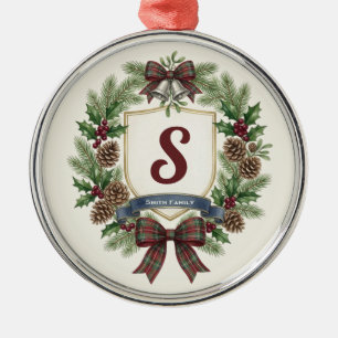 Custom Famiy Name Christmas Metal Tree Decoration