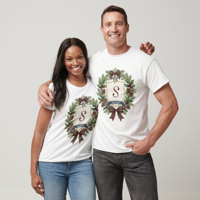 Custom Famiy Name Christmas T-Shirt (Unisex)