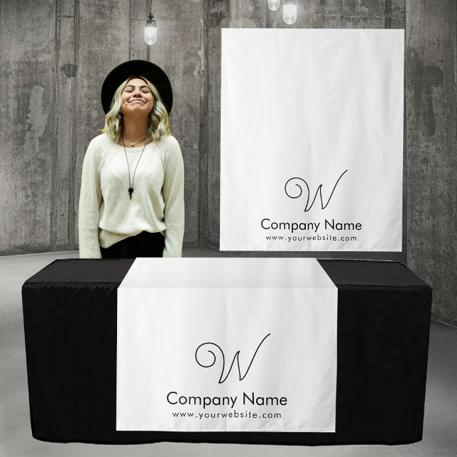 Custom Fancy Business Table Runner Banner White Tapestry (Custom Fancy Business Table Runner Banner White Tapestry)