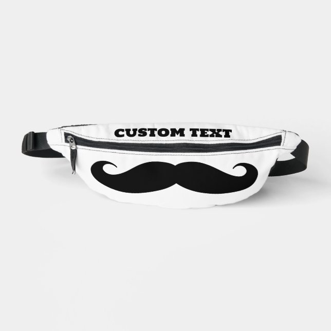 Custom fanny pack bag with funny black moustache (Front)