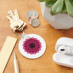 Custom Fantasy Flower   Abstract Neon Floral Key Ring