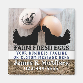 Custom Farm Fresh Chicken Eggs Advertising Magnet